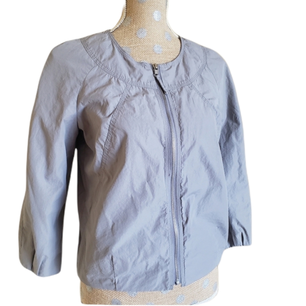 Gray zip bomber jacket lightweight 8